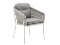 Cestino Dining Sessel Alu White Polster Bombay Anthracite