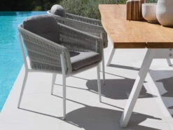 Cestino Dining Sessel Alu White Polster Bombay Anthracite -Gartenmöbel Verkäufe solpuri cestino white ambientebild 2 627x627