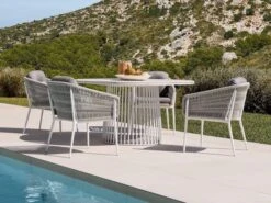 Cestino Dining Sessel Alu White Polster Bombay Anthracite -Gartenmöbel Verkäufe solpuri cestino white ambientebild 3 627x627