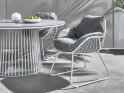 Chill Dining Sessel Alu White Polster Mumbai Anthracite -Gartenmöbel Verkäufe solpuri chill dining sessel alu white ambientebild 1 627x627