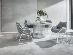 Chill Dining Sessel Alu White Polster Mumbai Anthracite -Gartenmöbel Verkäufe solpuri chill dining sessel alu white ambientebild 2 627x627