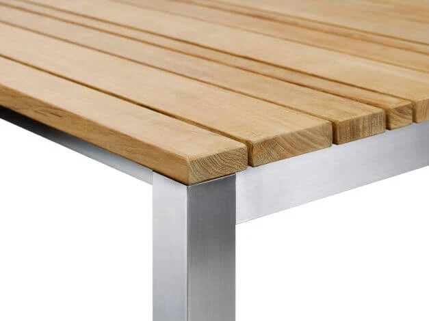Dining Tisch Classic Edelstahl Teak 5 Dining Tisch Classic Edelstahl Teak – Bild 3