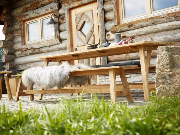 Country Sitzbank Teak Rustique 240cm 5 Country Sitzbank Teak Rustique 240cm – Bild 3