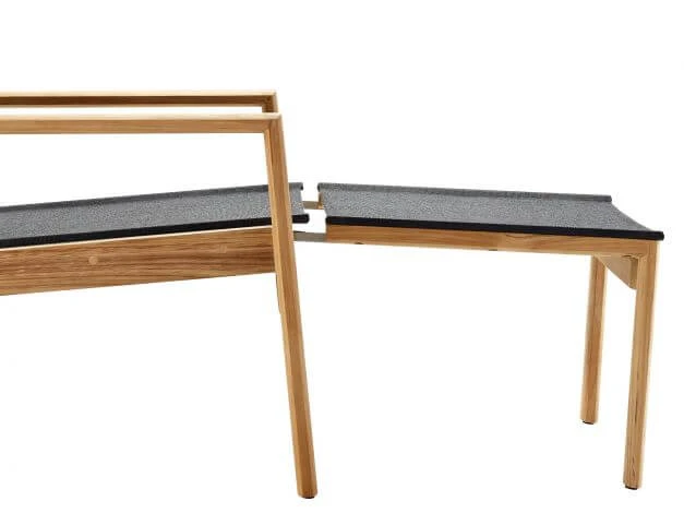 Deckchair Safari Inkl. Hocker Teak Softex Coal 4 Deckchair Safari Inkl. Hocker Teak Softex Coal – Bild 2