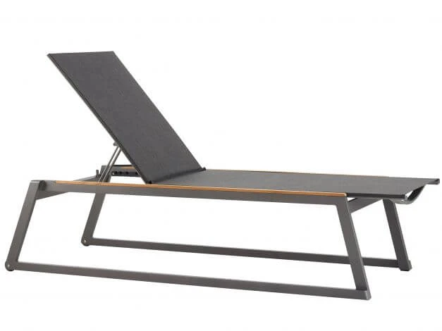 Liege Foxx Aluminium Anthracite Softex Coal Teak-Armlehne 3 Liege Foxx Aluminium Anthracite Softex Coal Teak-Armlehne