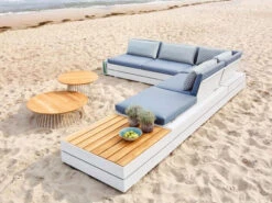 Grid Lounge- Und Beistelltisch Alu White Teak -Gartenmöbel Verkäufe solpuri grid alu white beistelltisch loungetisch ambientebild 1 627x627