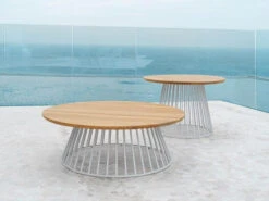 Grid Lounge- Und Beistelltisch Alu White Teak -Gartenmöbel Verkäufe solpuri grid alu white beistelltisch loungetisch ambientebild 3 627x627