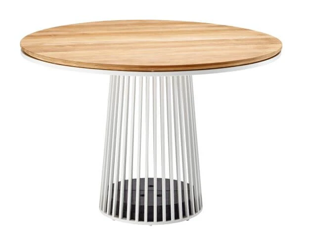 Grid Dining Tisch Alu White Teakholz 3 Grid Dining Tisch Alu White Teakholz