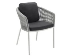 Loop Dining Sessel Alu White String-Flex White Grey