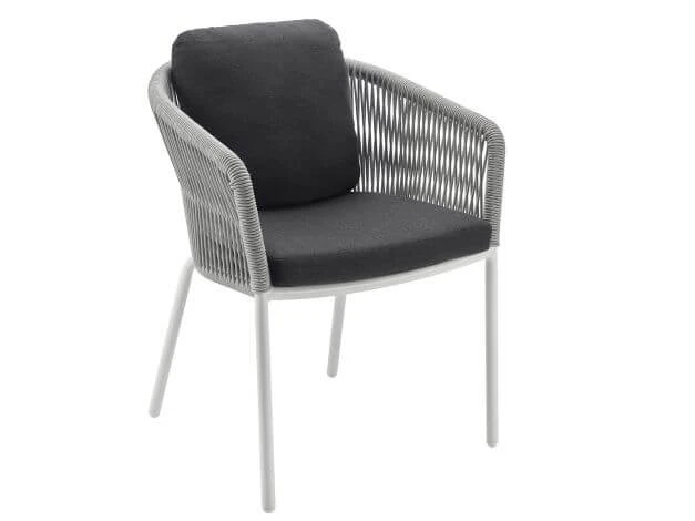 Loop Dining Sessel Alu White String-Flex White Grey 3 Loop Dining Sessel Alu White String-Flex White Grey