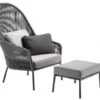 Loop Set 2-teilig Lounge Sessel Hochlehner & Hocker Anthracite -Gartenmöbel Verkäufe solpuri loop lounge chill set sessel hochlehner hocker 627x627