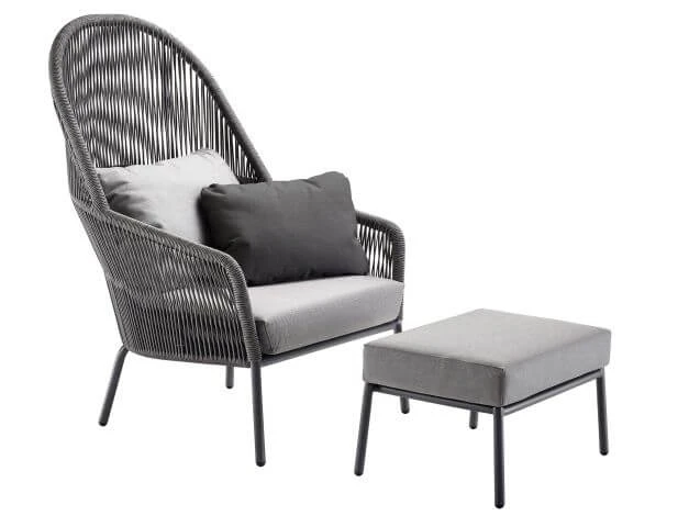 Loop Set 2-teilig Lounge Sessel Hochlehner & Hocker Anthracite 3 Loop Set 2-teilig Lounge Sessel Hochlehner & Hocker Anthracite