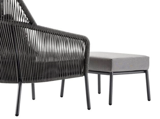 Loop Set 2-teilig Lounge Sessel Hochlehner & Hocker Anthracite 4 Loop Set 2-teilig Lounge Sessel Hochlehner & Hocker Anthracite – Bild 2