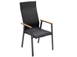 Soul Stapelsessel Hoch Anthracite Mit Teak-Armlehne