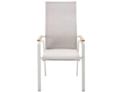 Soul Verstellsessel Hoch White Mit Teak-Armlehne -Gartenmöbel Verkäufe solpuri soul verstellsessel hoch white teak frontansicht 627x627