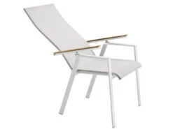 Soul Verstellsessel Hoch White Mit Teak-Armlehne -Gartenmöbel Verkäufe solpuri soul verstellsessel hoch white teak seitenansicht 627x627