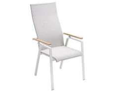 Soul Verstellsessel Hoch White Mit Teak-Armlehne