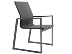 Stapelsessel Foxx Alu Anthracite Softex Coal Teak-Armlehne