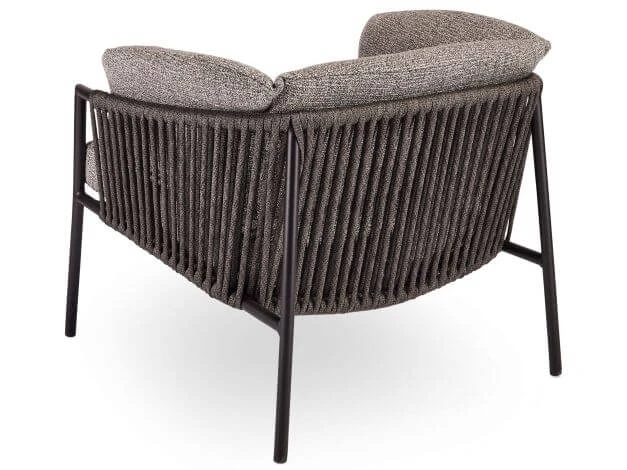 Loungesessel Zoe Alu Schwarz Matt Kordel Basalt Stoff Mélange Grau 4 Loungesessel Zoe Alu Schwarz Matt Kordel Basalt Stoff Mélange Grau – Bild 2