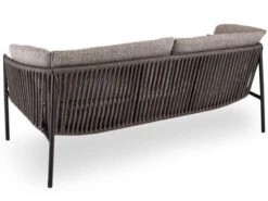 Lounge-Sofa 3-Sitzer Zoe Alu Schwarz Matt Kordel Basalt Stoff Mélange Grau -Gartenmöbel Verkäufe stern aera lounge sofa zoe schwarz matt basalt grau rueckansicht 627x627 1