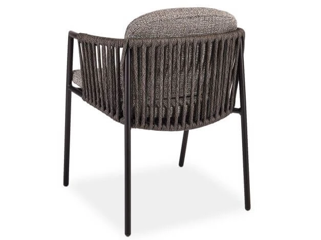 Gartensessel Zoe Alu Schwarz Matt Kordel Basalt Stoff Mélange Grau 4 Gartensessel Zoe Alu Schwarz Matt Kordel Basalt Stoff Mélange Grau – Bild 2