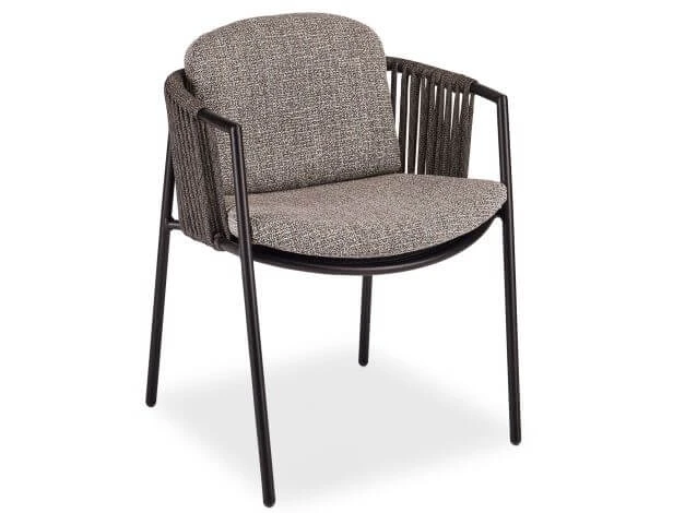 Gartensessel Zoe Alu Schwarz Matt Kordel Basalt Stoff Mélange Grau 3 Gartensessel Zoe Alu Schwarz Matt Kordel Basalt Stoff Mélange Grau