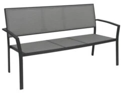 Allround 2,5-Sitzer Bank Alu Anthrazit Mit Textilenbezug Silber
