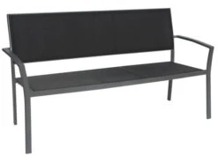 Allround 2,5-Sitzer Bank Alu Graphit Mit Textilenbezug Silbergrau