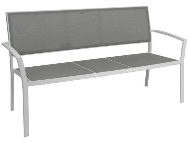 Allround 2,5-Sitzer Bank Alu Weiß Mit Textilenbezug Silber 3 Allround 2,5-Sitzer Bank Alu Weiß Mit Textilenbezug Silber