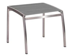 Hocker Cardiff Edelstahl Silber Gepolstert