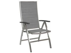 Klappsessel Cardiff Edelstahl Silber Gepolstert