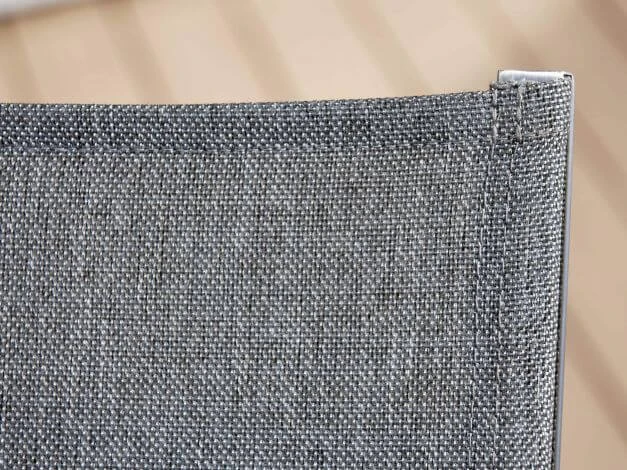 Allround Rollenliege Edelstahl Textilenbezug Leinen Grau 5 Allround Rollenliege Edelstahl Textilenbezug Leinen Grau – Bild 3