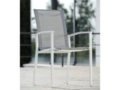 Stapelsessel EVOEE Aluminium Weiß|silber -Gartenmöbel Verkäufe stern evoee stapelsessel aluminium weiss silber ambientebild 627x627