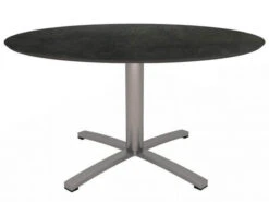 Edelstahl Gartentisch Ø134cm HPL Silverstar