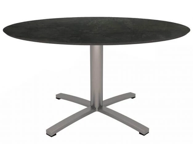 Edelstahl Gartentisch Ø134cm HPL Silverstar 3 Edelstahl Gartentisch Ø134cm HPL Silverstar