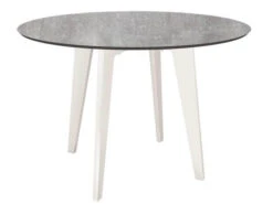 Gartentisch Ø110cm HPL Aluminium Weiß