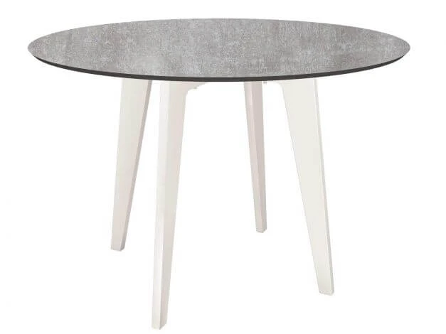 Gartentisch Ø110cm HPL Aluminium Weiß 3 Gartentisch Ø110cm HPL Aluminium Weiß