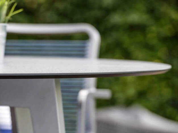 Gartentisch Ø110cm HPL Aluminium Weiß 5 Gartentisch Ø110cm HPL Aluminium Weiß – Bild 3