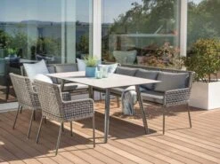 Loungeset Greta Dining Ecke Links Alu Anthrazit Synthetikfaser Platin -Gartenmöbel Verkäufe stern greta lounge dining ecke links 416199 ambientebild 3 627x627