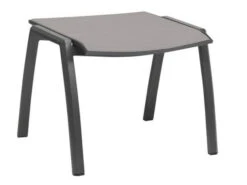 Hocker Kari Alu Anthrazit Textilenbezug Silber