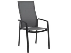 Stapelsessel Kari Hoch Alu Anthrazit Textilenbezug Karbon