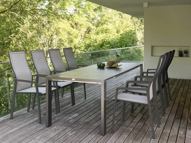 Stapelsessel Kari Hoch Alu Anthrazit Textilenbezug Silber 5 Stapelsessel Kari Hoch Alu Anthrazit Textilenbezug Silber – Bild 3