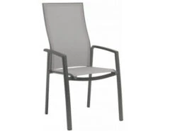 Stapelsessel Kari Hoch Alu Anthrazit Textilenbezug Silber