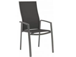 Stapelsessel Kari Hoch Alu Graphit Textilenbezug Silbergrau