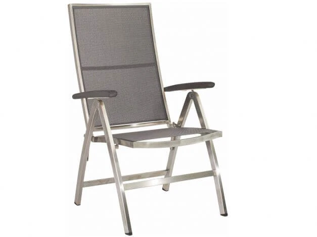 Klappsessel Cardiff Silbergrau Aluminiumarmlehnen 3 Klappsessel Cardiff Silbergrau Aluminiumarmlehnen