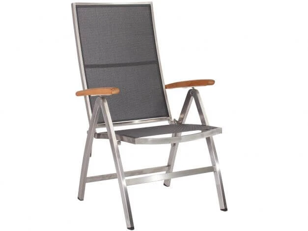 Klappsessel Cardiff Silbergrau Teakarmlehnen 3 Klappsessel Cardiff Silbergrau Teakarmlehnen