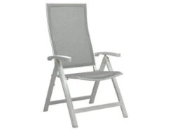 Klappsessel Kari Alu Weiß Textilenbezug Silber