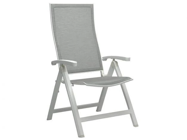 Klappsessel Kari Alu Weiß Textilenbezug Silber 3 Klappsessel Kari Alu Weiß Textilenbezug Silber