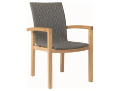 Leah Sessel Teak Mit Synthetikfaser Steingrau