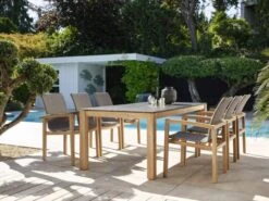 Leah Sessel Teak Mit Synthetikfaser Steingrau -Gartenmöbel Verkäufe stern leah sessel teak mit synthetikfaser steingrau ambientebild 627x627